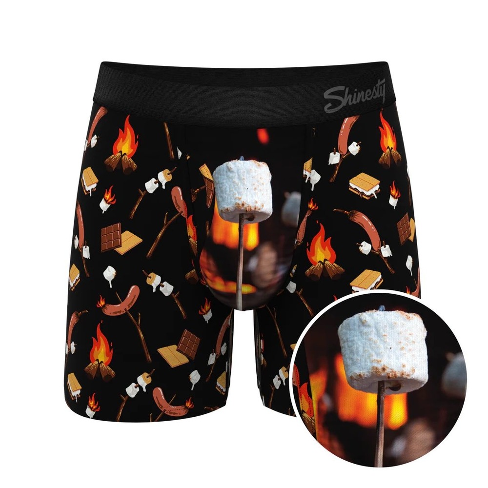 Shinesty Mens XXL Ball Hammock Pouch Boxer Briefs Smore The Merrier Camping NIB